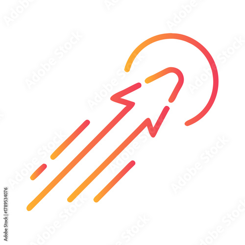 a flat gradient outline icon of a high velocity light for web and graphic design.