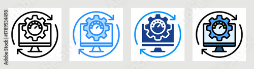 System Optimization Icon Collection Set Multiple Style
