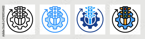 Traffic Optimization Icon Collection Set Multiple Style