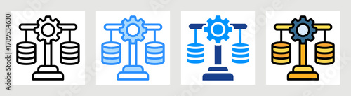Data Balance Icon Collection Set Multiple Style