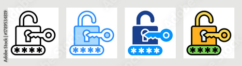 Password Key Icon Collection Set Multiple Style