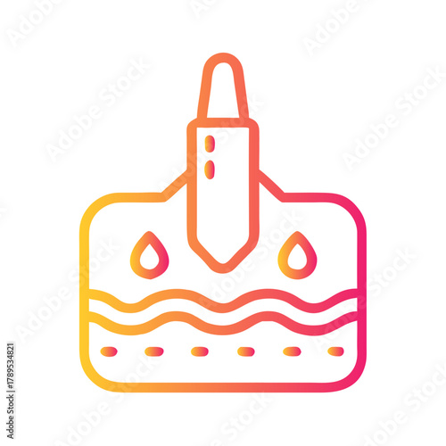 a flat gradient outline icon of a pore tightening for web and graphic design.