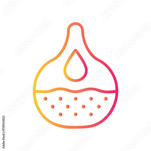 a flat gradient outline icon of a pore minimizer for web and graphic design.