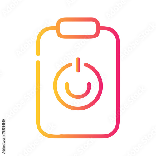a flat gradient outline icon of a power boost for web and graphic design.