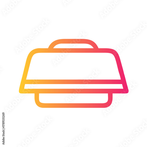 a flat gradient outline icon of a serving tray for web and graphic design.