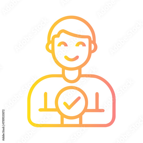 a flat gradient outline icon of a trustworthy person for web and graphic design.