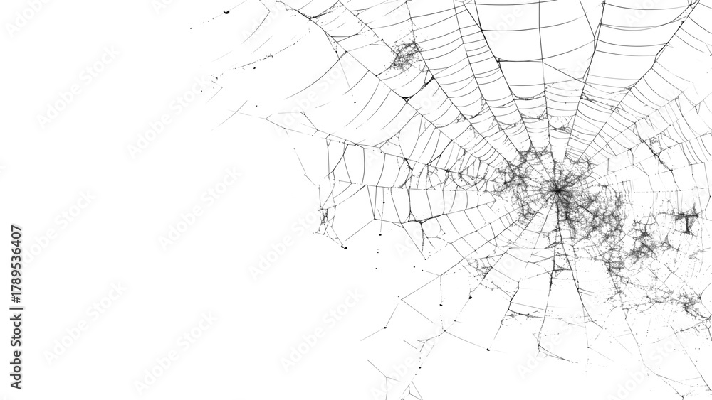 Obraz premium Spider web, a delicate and intricate structure