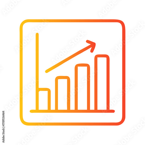 a flat gradient outline icon of analytics for web and graphic design.