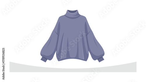 Stylish Winter Warmth: A soft, oversized lavender turtleneck sweater, exuding comfort and chic style.