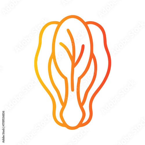 a flat gradient outline icon of bok choy for web and graphic design.