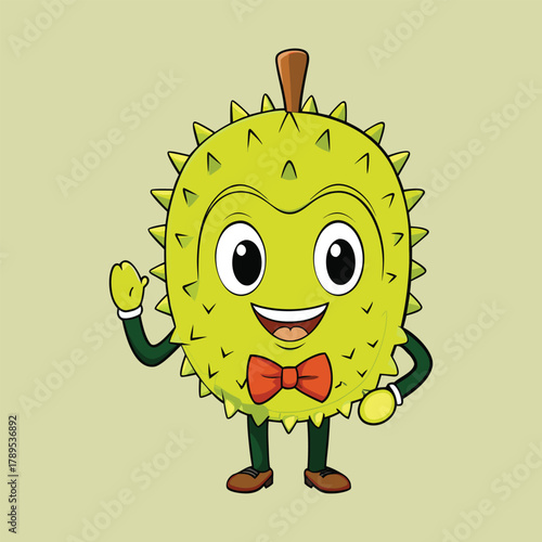 durian fruit cartoon vector