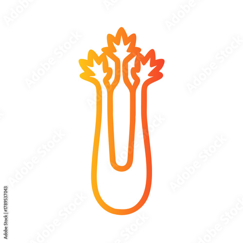 a flat gradient outline icon of celery for web and graphic design.