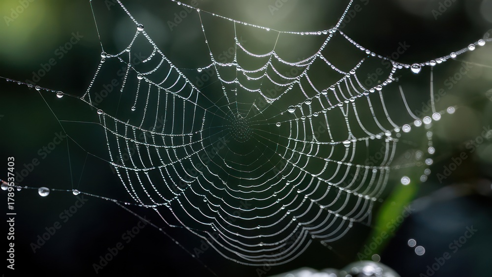 Fototapeta premium Dew-kissed spiderweb (4)
