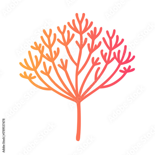 a flat gradient outline icon of dill for web and graphic design.