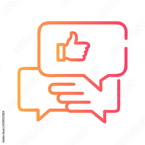 a flat gradient outline icon of ethical communication for web and graphic design.