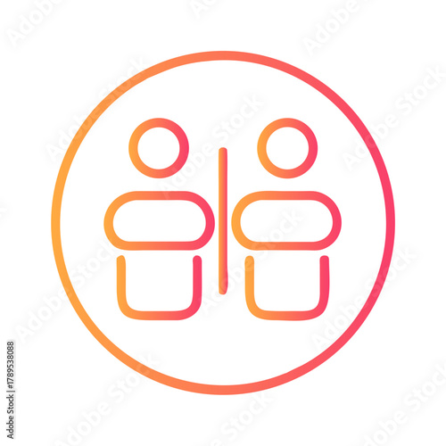 a flat gradient outline icon of fairness for web and graphic design.