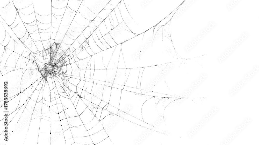 Fototapeta premium Spiderweb with intricate patterns, creating a delicate design