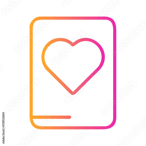 a flat gradient outline icon of heart wishlist for web and graphic design.