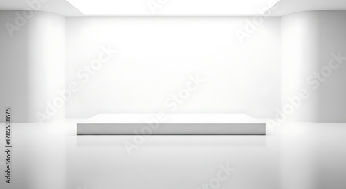 Wallpaper Mural Minimalist White Room with Platform for Product Display. Torontodigital.ca