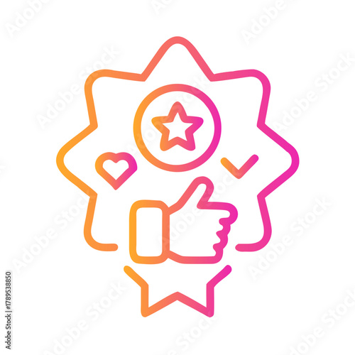 a flat gradient outline icon of loyalty for web and graphic design.