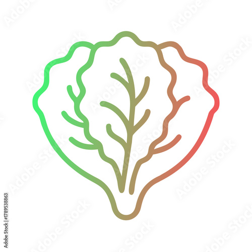 a flat gradient outline icon of lettuce for web and graphic design.