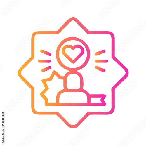 a flat gradient outline icon of loyalty for web and graphic design.