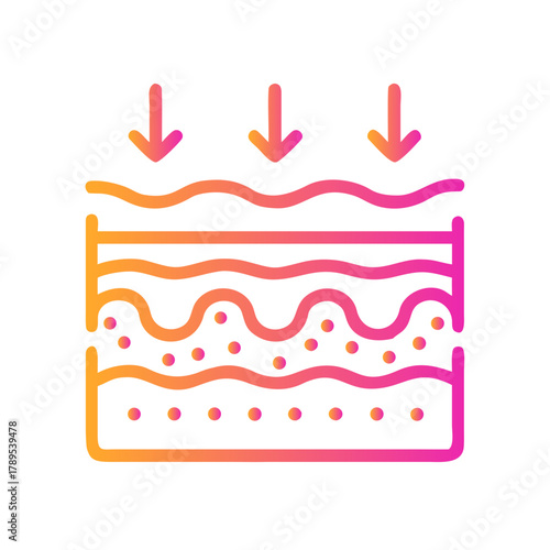 a flat gradient outline icon of rejuvenating skin for web and graphic design.