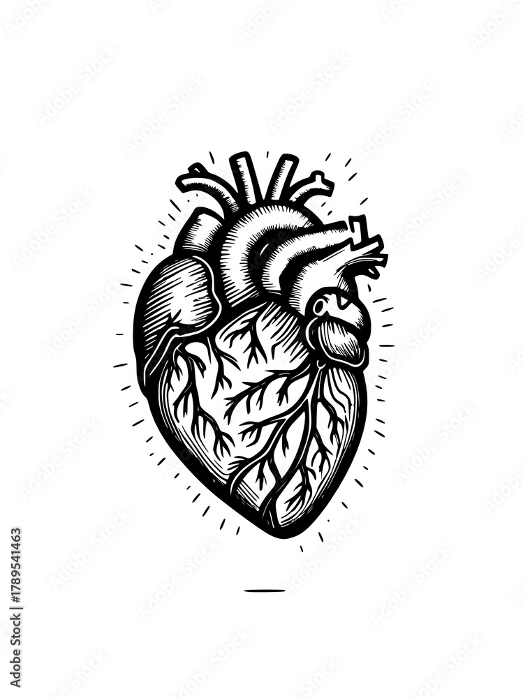 Fototapeta premium hand draw heart. cartoon illustration
