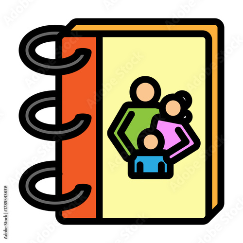 Family Memory Album Vector Filled Icon Design