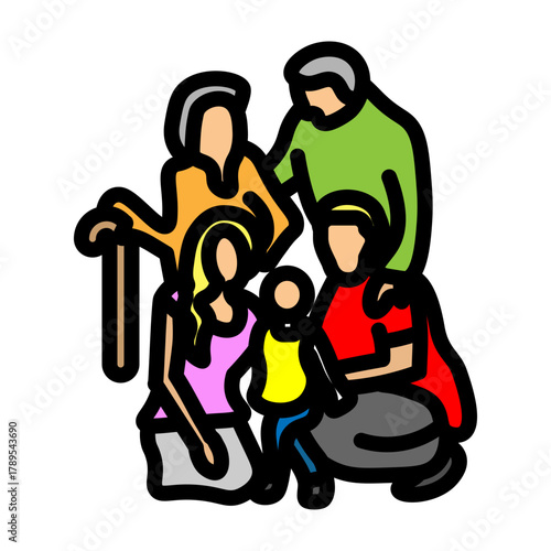 Generational Unity Vector Filled Icon Design