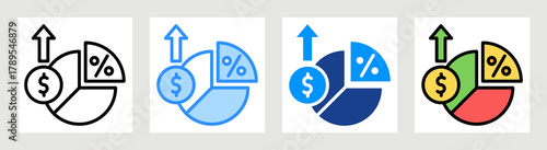 Profit Margin Icon Collection Set Multiple Style