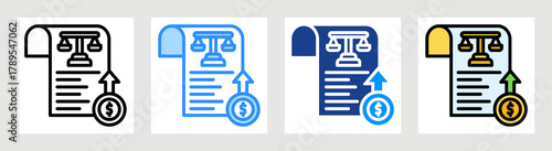 Legal Expenses Icon Collection Set Multiple Style