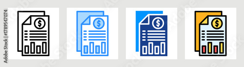 Financial Information Icon Collection Set Multiple Style