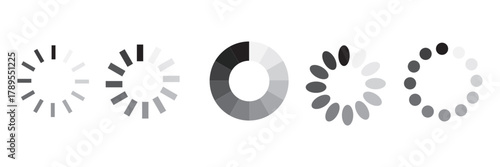 Loading bar status icon. Vector loaded icons. Download progress. Donload or Upload