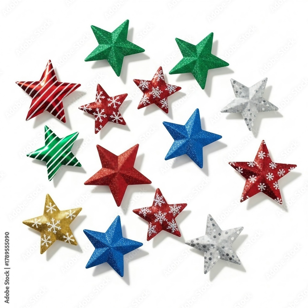 Fototapeta premium Vibrant Star Accents Displaying a Variety of Colors and Textures