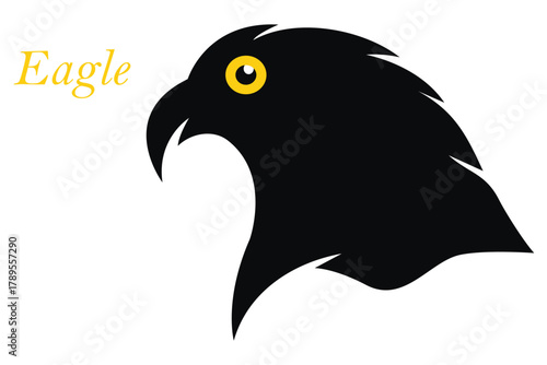 Eagle icon in black and gold color. Vector illustration.