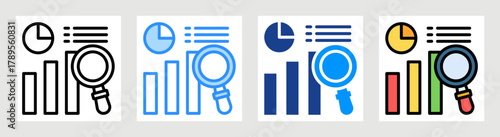 Statistical Analysis Icon Collection Set Multiple Style