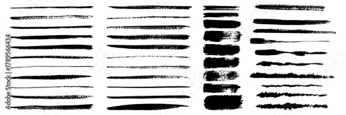 Beautiful Brush vector collection. Grunge Elements - Brush strokes, ink paint brush, grunge lines.