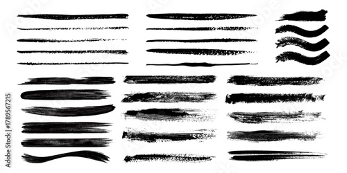 Beautiful Brush vector collection. Grunge Elements - Brush strokes, ink paint brush, grunge lines.