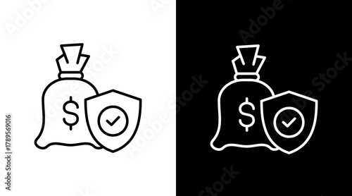 Asset Security  White Icon Set Design