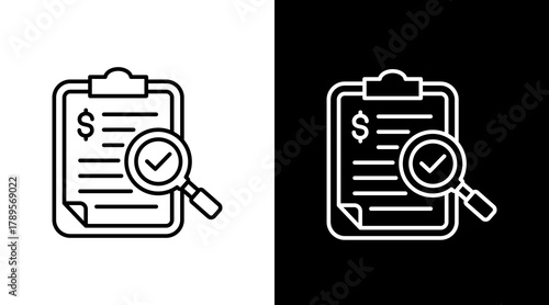 Auditing  White Icon Set Design