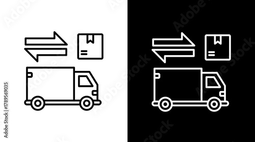 Asset Relocation  White Icon Set Design