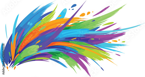 Abstract Splash Brush Stroke Design Element - Colorful Dynamic Art