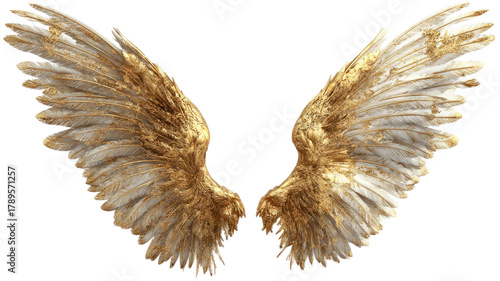 Golden angel wings illustration vector silhouette design for tattoo and decoration