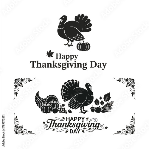 Happy thanksgiving family dinner celebration vector