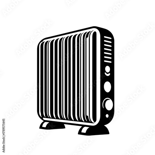 Modern Electric Room Heater Vector Illustration
