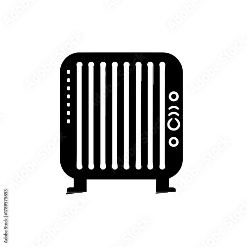 Electric Portable Heater Vector Illustration