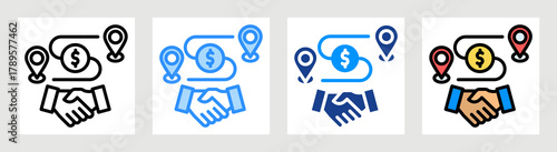 Trade Route Icon Collection Set Multiple Style