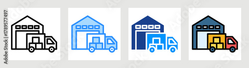 Loading Dock Icon Collection Set Multiple Style