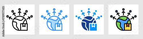 Global Distribution Icon Collection Set Multiple Style